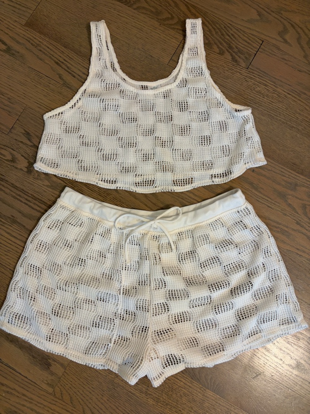 Wild Fable x Target Checkered Beach Cover Up Set - Crop Tank (S) & Shorts (L)